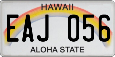 HI license plate EAJ056