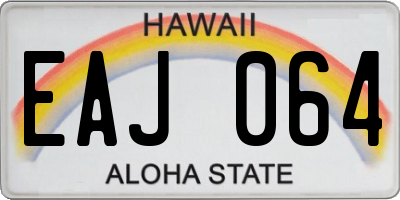 HI license plate EAJ064