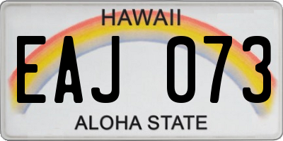 HI license plate EAJ073