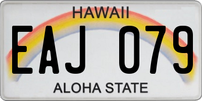 HI license plate EAJ079