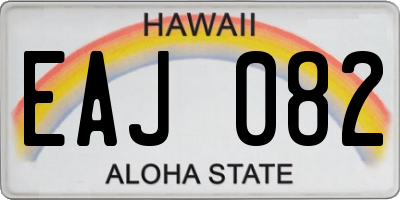 HI license plate EAJ082