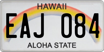 HI license plate EAJ084