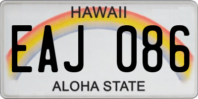 HI license plate EAJ086