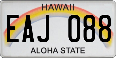 HI license plate EAJ088