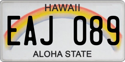 HI license plate EAJ089