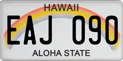 HI license plate EAJ090