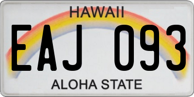 HI license plate EAJ093