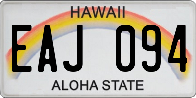 HI license plate EAJ094