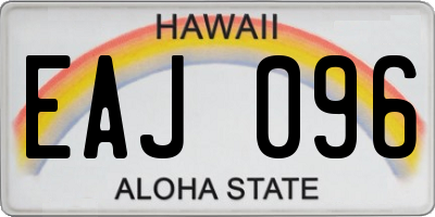 HI license plate EAJ096