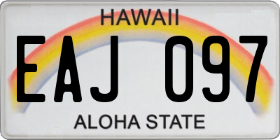 HI license plate EAJ097