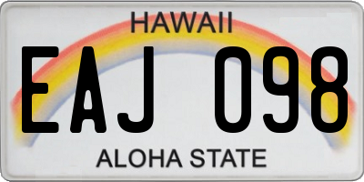 HI license plate EAJ098