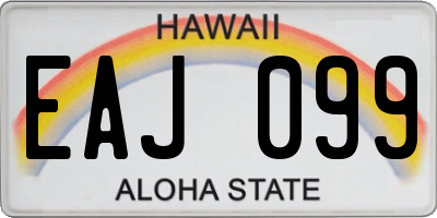 HI license plate EAJ099