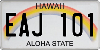 HI license plate EAJ101