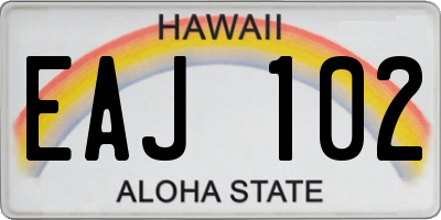 HI license plate EAJ102