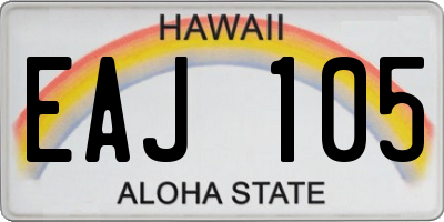 HI license plate EAJ105