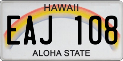 HI license plate EAJ108