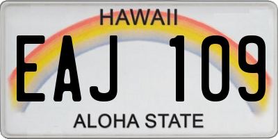 HI license plate EAJ109