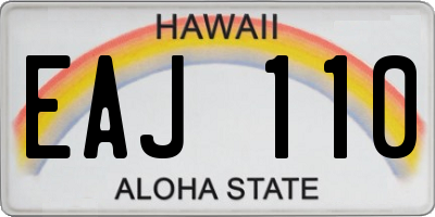 HI license plate EAJ110