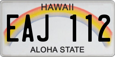 HI license plate EAJ112