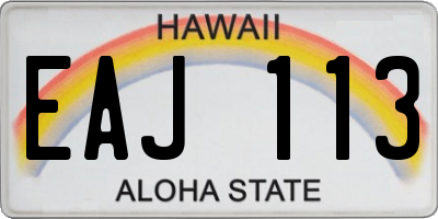 HI license plate EAJ113