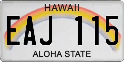 HI license plate EAJ115