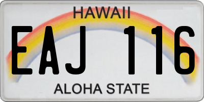 HI license plate EAJ116