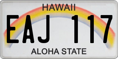 HI license plate EAJ117