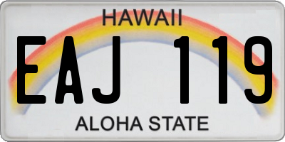 HI license plate EAJ119