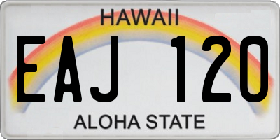 HI license plate EAJ120