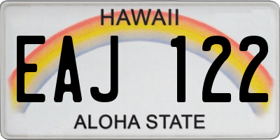 HI license plate EAJ122