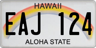 HI license plate EAJ124