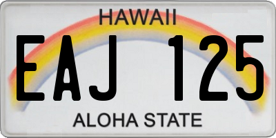 HI license plate EAJ125