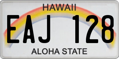 HI license plate EAJ128