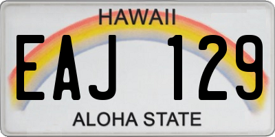 HI license plate EAJ129