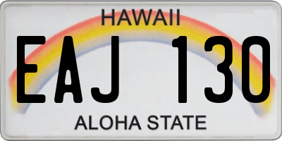 HI license plate EAJ130