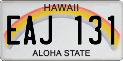 HI license plate EAJ131