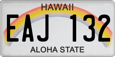 HI license plate EAJ132