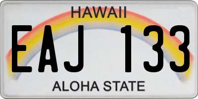 HI license plate EAJ133