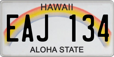 HI license plate EAJ134