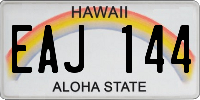 HI license plate EAJ144