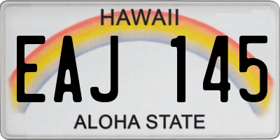 HI license plate EAJ145