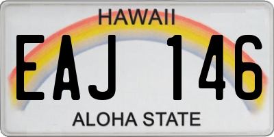 HI license plate EAJ146