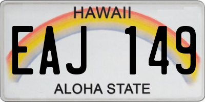 HI license plate EAJ149