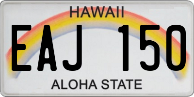 HI license plate EAJ150