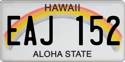 HI license plate EAJ152