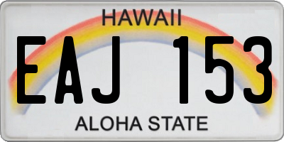 HI license plate EAJ153