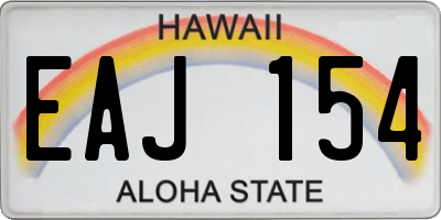 HI license plate EAJ154