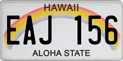 HI license plate EAJ156