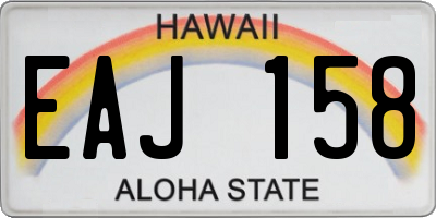 HI license plate EAJ158