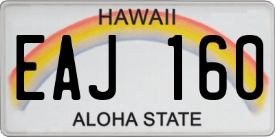 HI license plate EAJ160